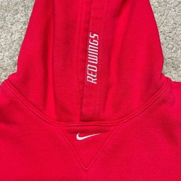 Nike Detroit Red Wings Center Check Swoosh Hoodie Men’s Size Large Red - Picture 3 of 8